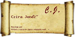 Czira Jenő névjegykártya